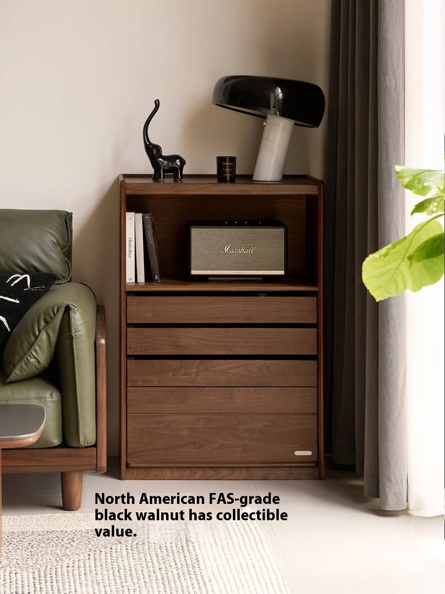 Black Walnut Solid Wood Side Cabinet