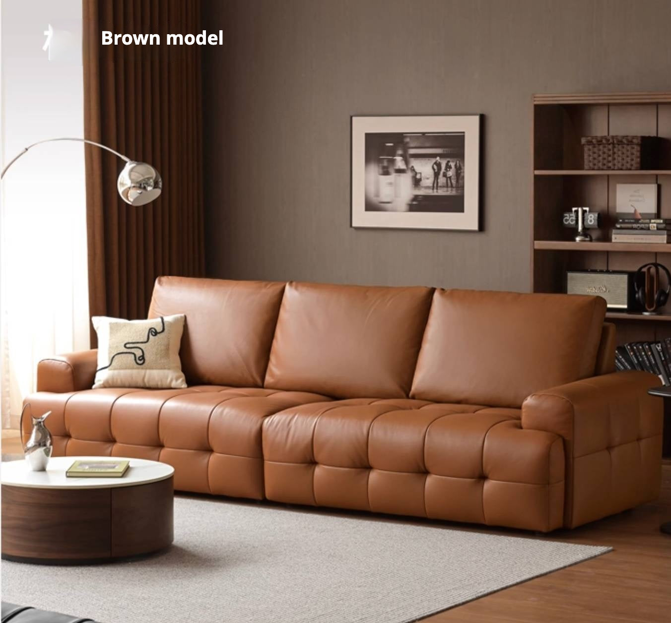Modern Italian-Style Genuine Leather Sofa