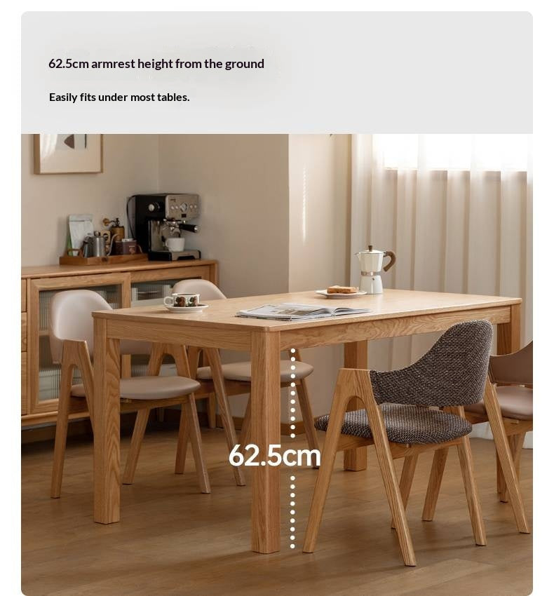 Black Walnut, Oak, Solid Rubberwood Chair with Soft Fabric/Leather Back