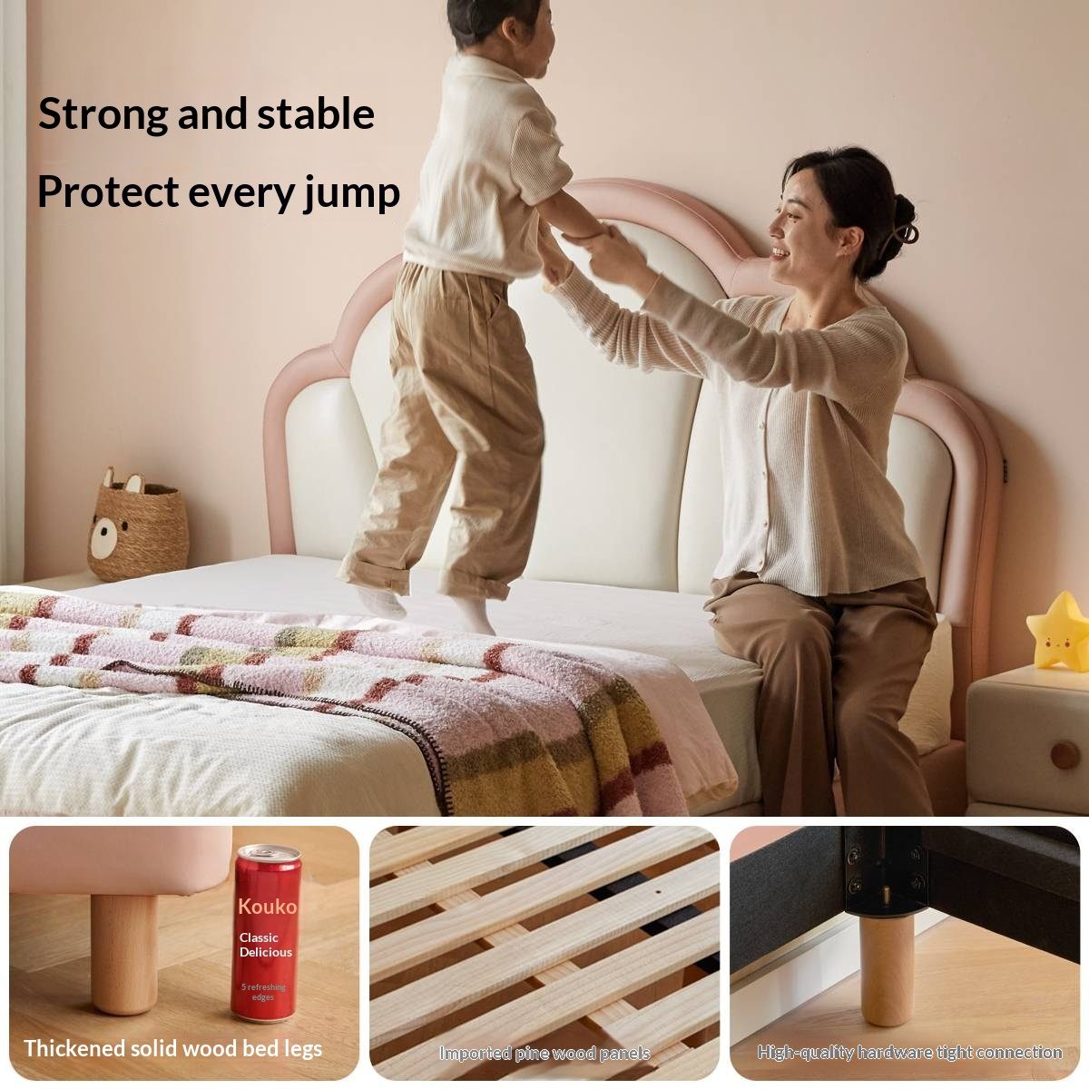 Organic Leather kid's Bed princess bed<