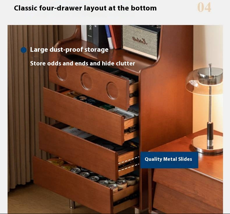 Poplar Solid Wood Middle-Age Edge Cabinet Storage.