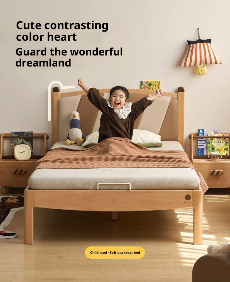 Beech Solid Wood Children's Modern Simple Single Bed