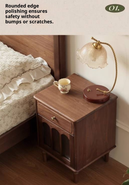 Black Walnut Solid Wood American Retro Nightstand