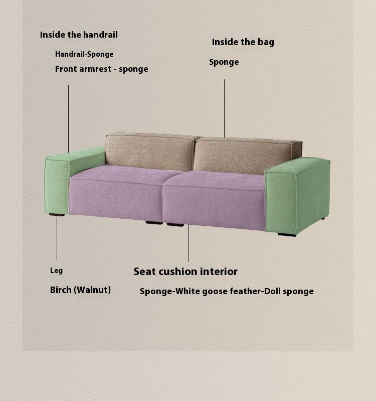 Fabric Wabi Sabi Style Sofa