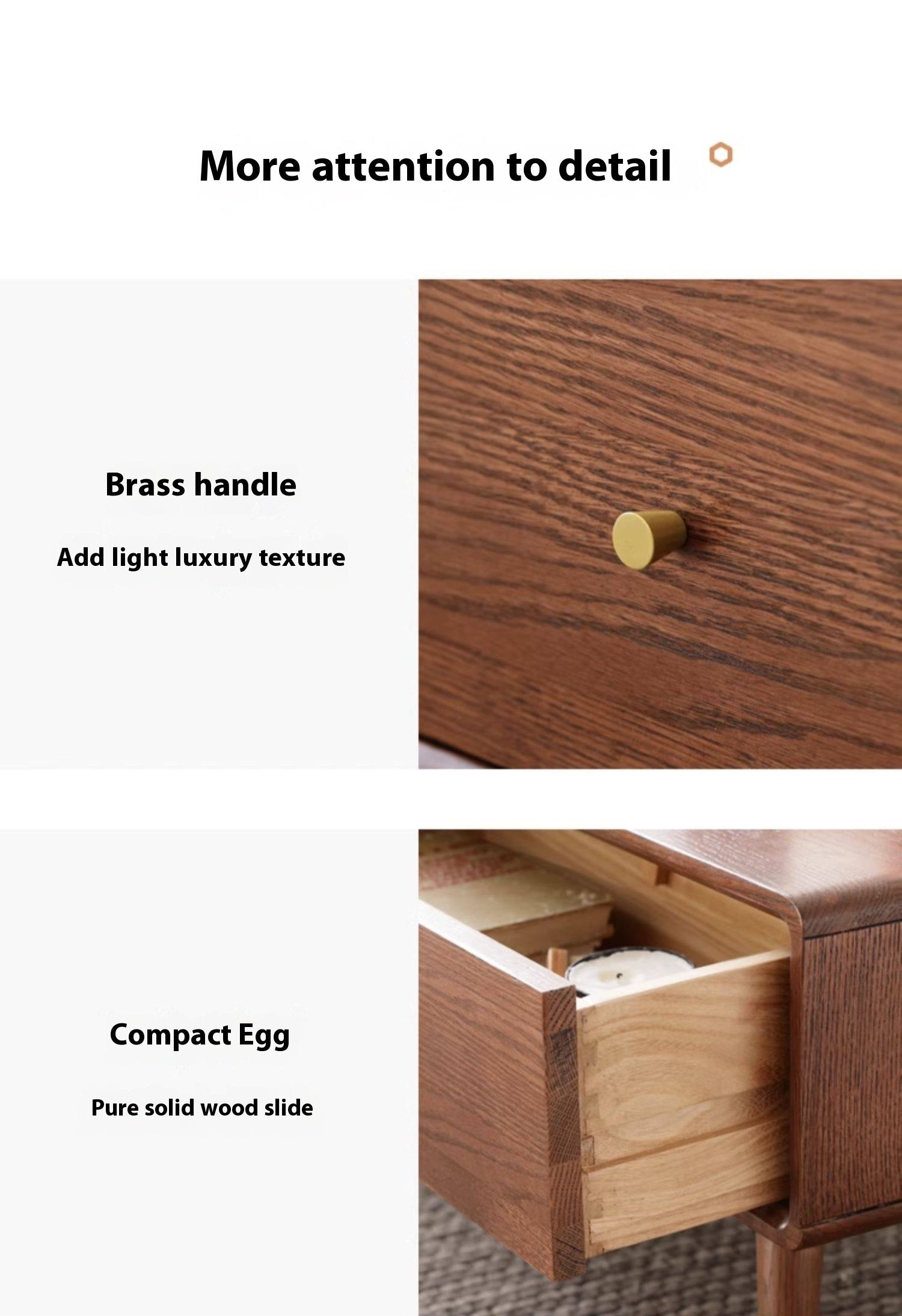 Oak Solid Wood Nordic Modern Style Coffee Table