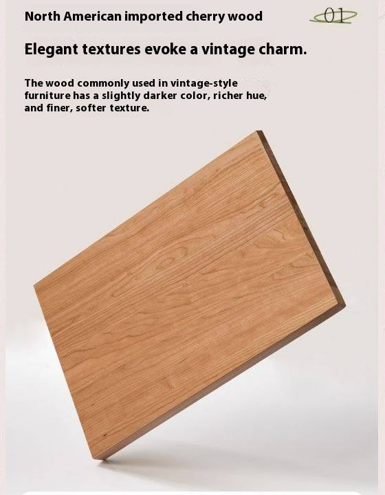 Cherry Solid Wood Swing Door Rattan Wardrobe