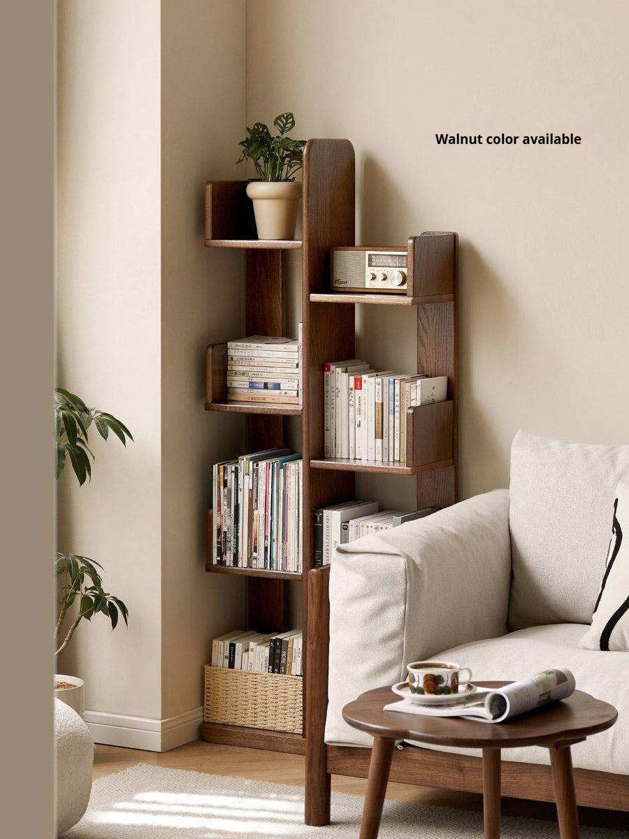 Oak Solid Wood Floor-Standing Bookshelf