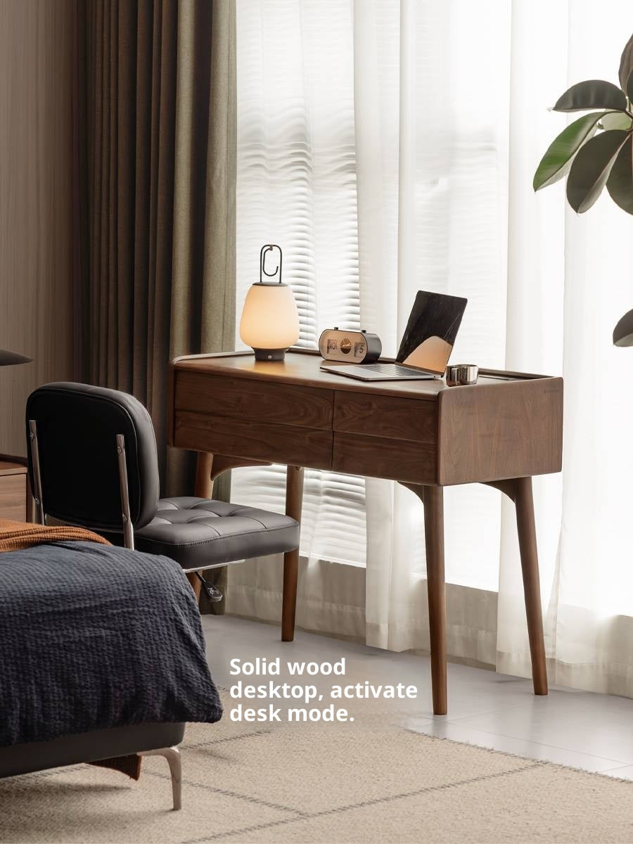 Black Walnut Solid Wood Italian Light Luxury Dressing Table