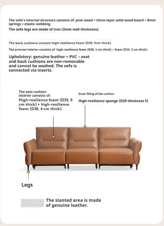 Genuine Leather Modular Power Reclining Sofa