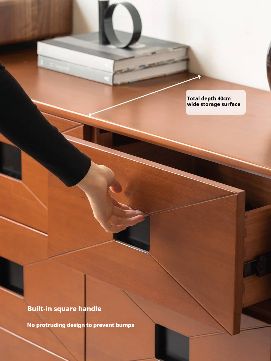 Poplar Solid Wood Medieval Style Drawer Cabinet