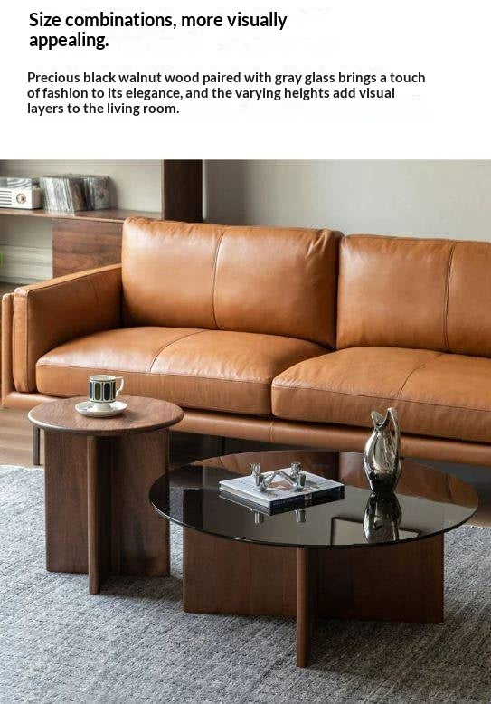 Black Walnut Combination Round Coffee Table