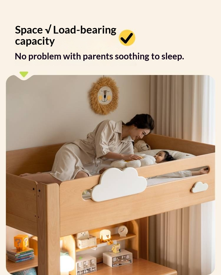 Rubberwood Solid Wood Children's Loft Bed