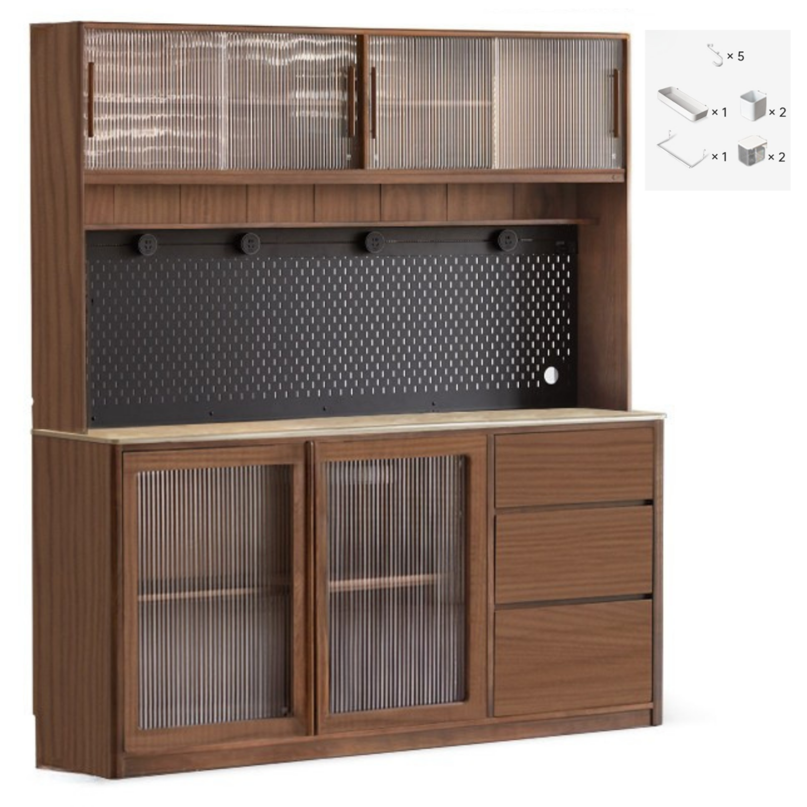 Sandalwood, Ash, White Ash Solid Wood Rock Board Modern Sideboard