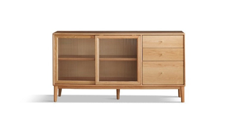 Oak solid wood sideboard cabinet"