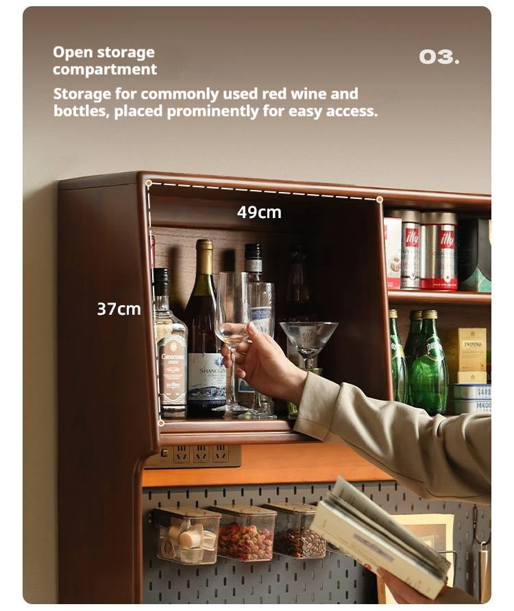 Poplar Solid Wood Style Retro Sideboard