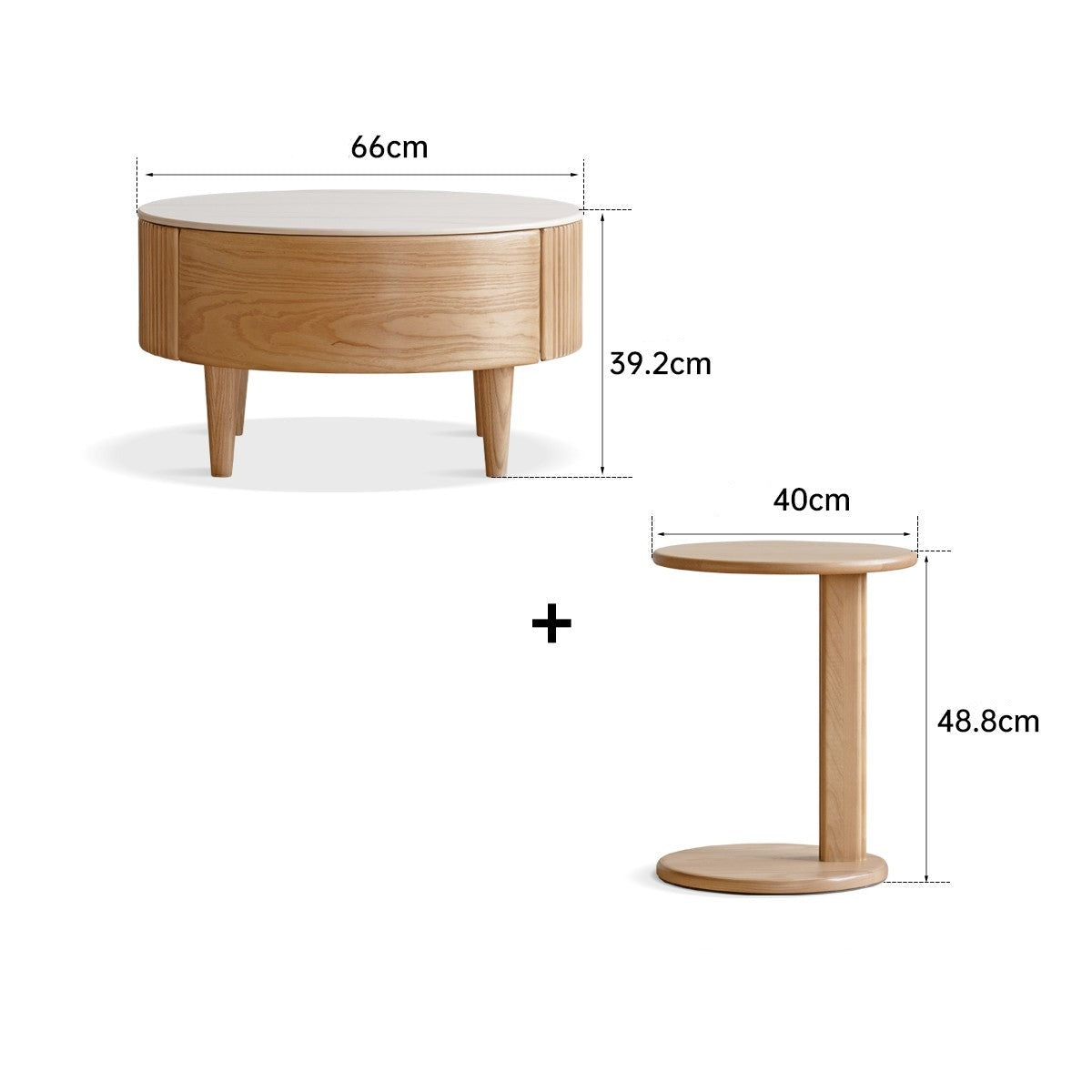 Ash Solid Wood Rock Plate coffee table"