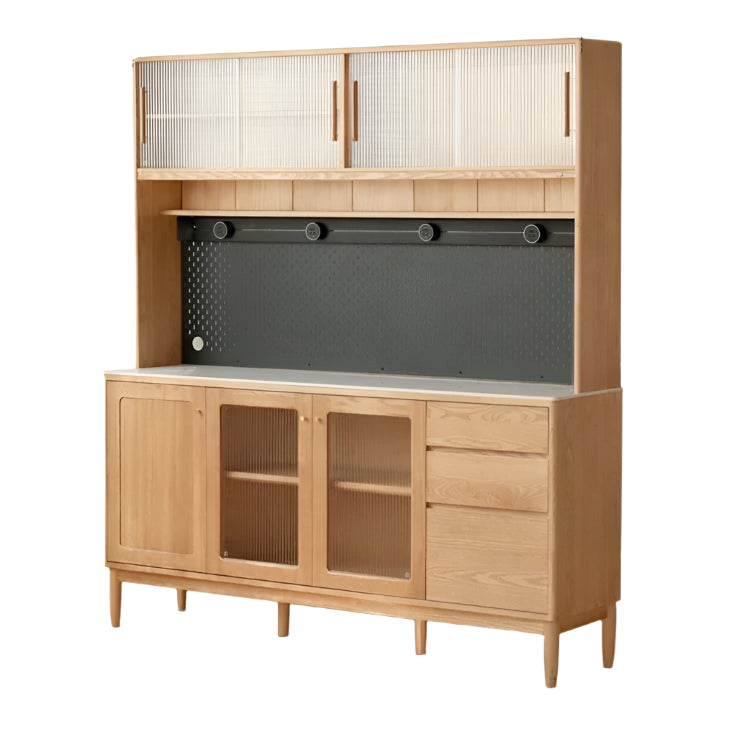 Ash Solid Wood Rock Board Dining Sideboard