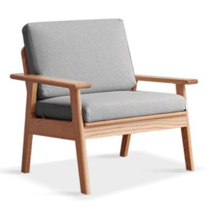 Oak Solid Wood Japanese-style Fabric Sofa