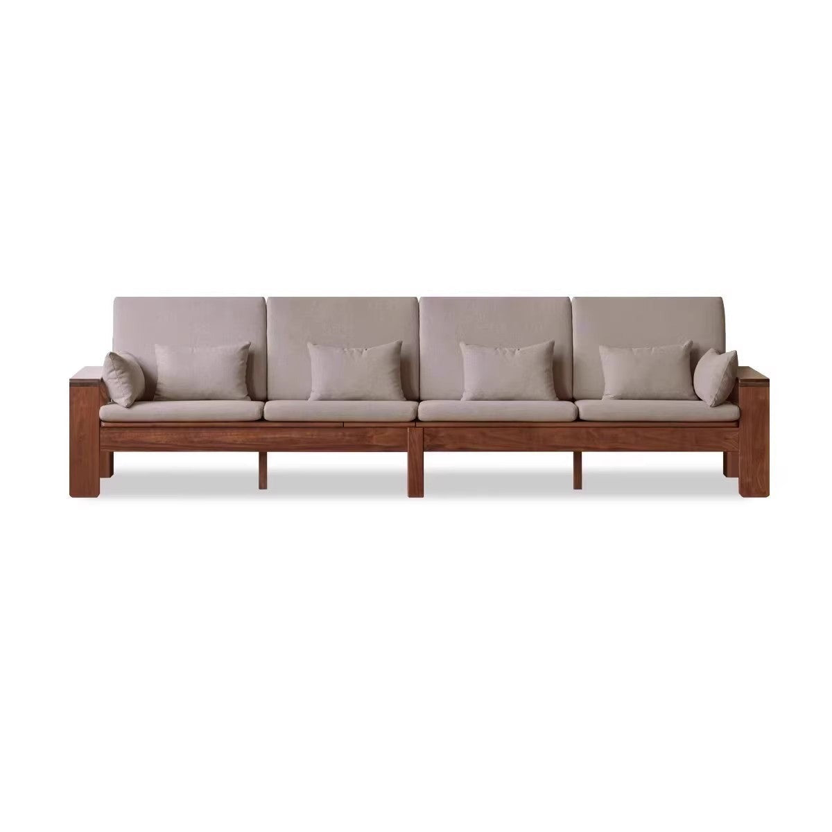 Black Walnut, Solid Sandalwood Fabric Sofa Nordic Dual-purpose Sofa-