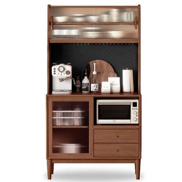 Ash Solid Wood Sideboard Multi-Functional Buffet Cabinet