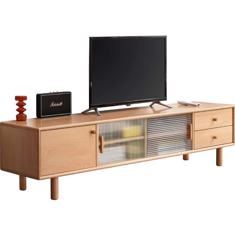 Beech Solid Wood Floor TV Cabinet.