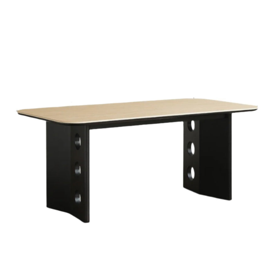 Ash, Oak Solid Wood Medieval Style Rock Plate Retro Dining Table