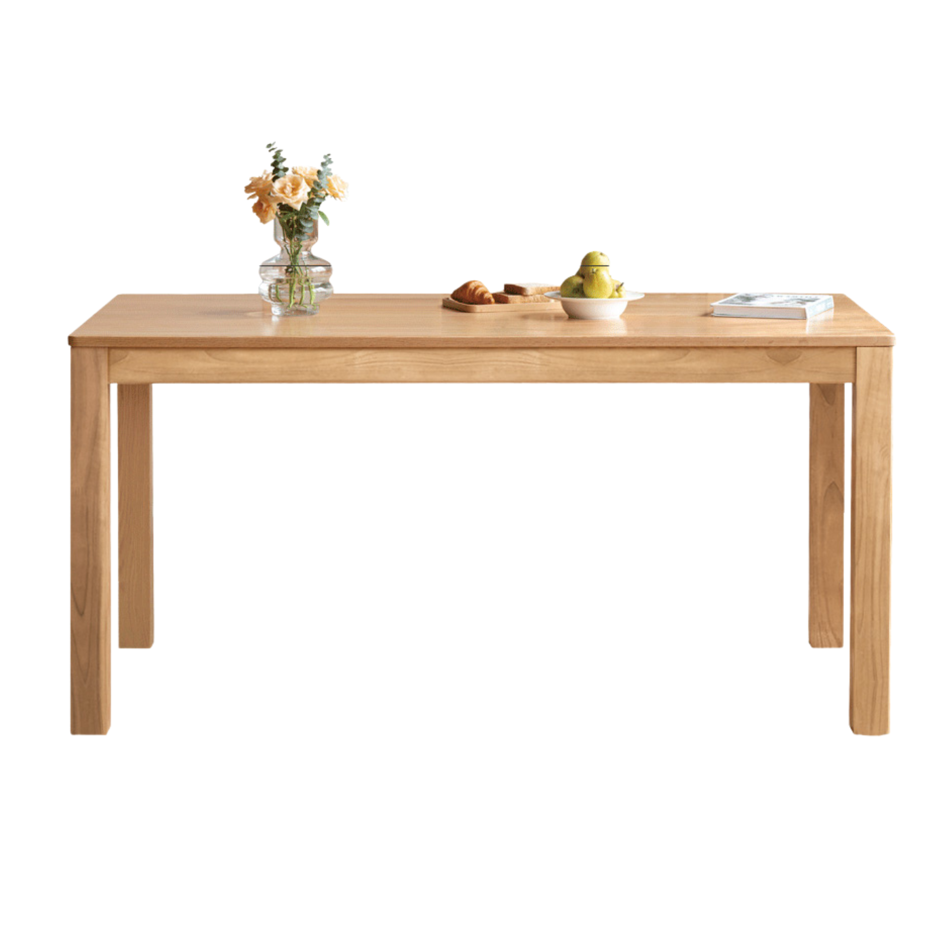 Oak Solid Wood, Solid Rubberwood Nordic Dining Table