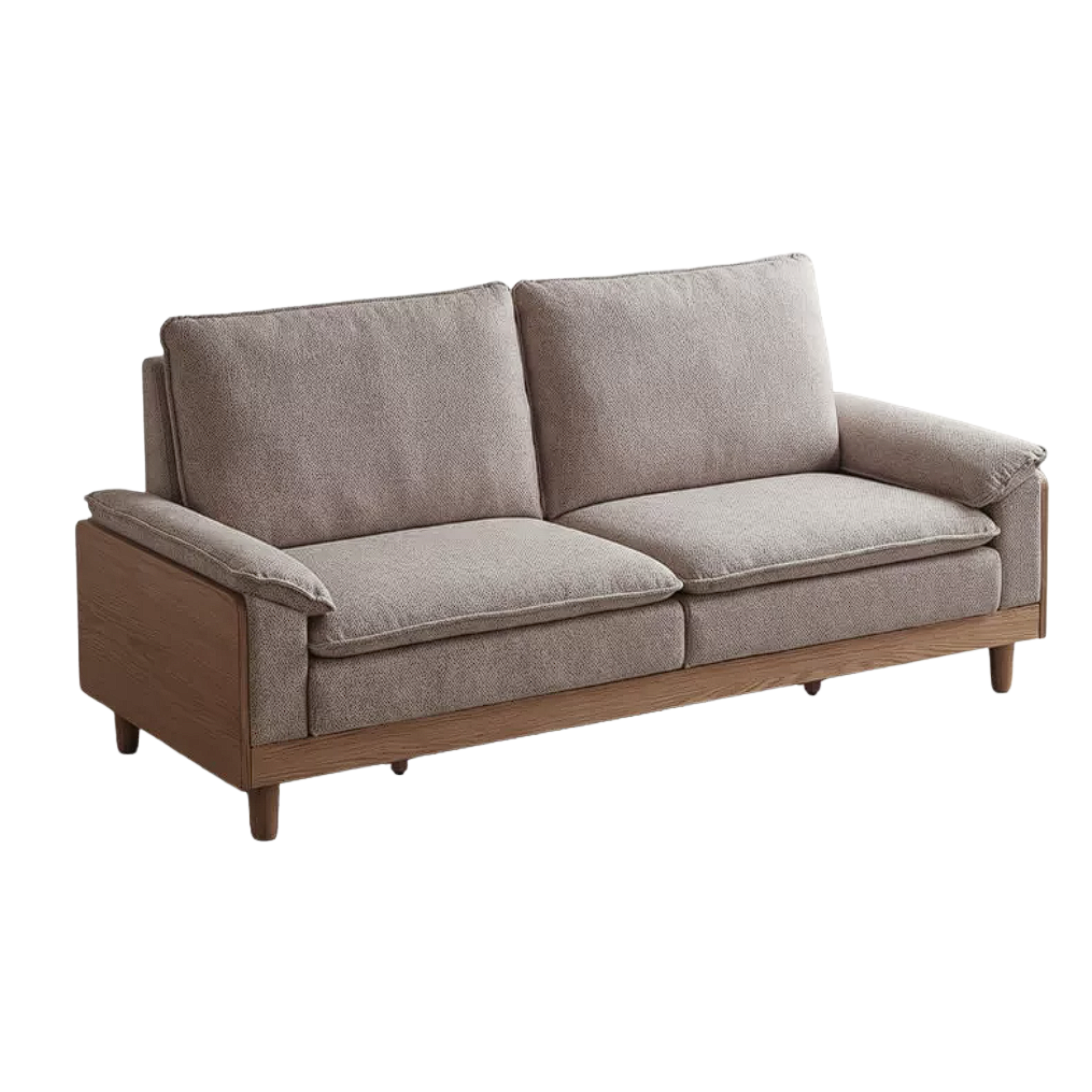 Red Oak, White Oak, Ash Solid Wood Linen Track Arm Sofa
