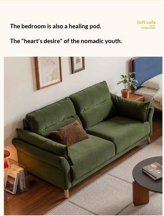 Modern High Back Fabric Sofa with Scratch Resistant Upholstery
