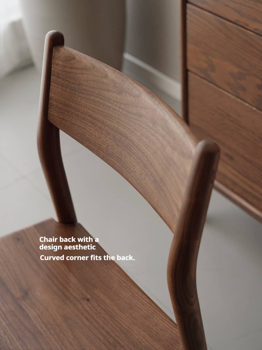 Set 4 Pcs Black, Walnut, Ash, Oak, Beech, Sandalwood Solid Wood Dining Chair