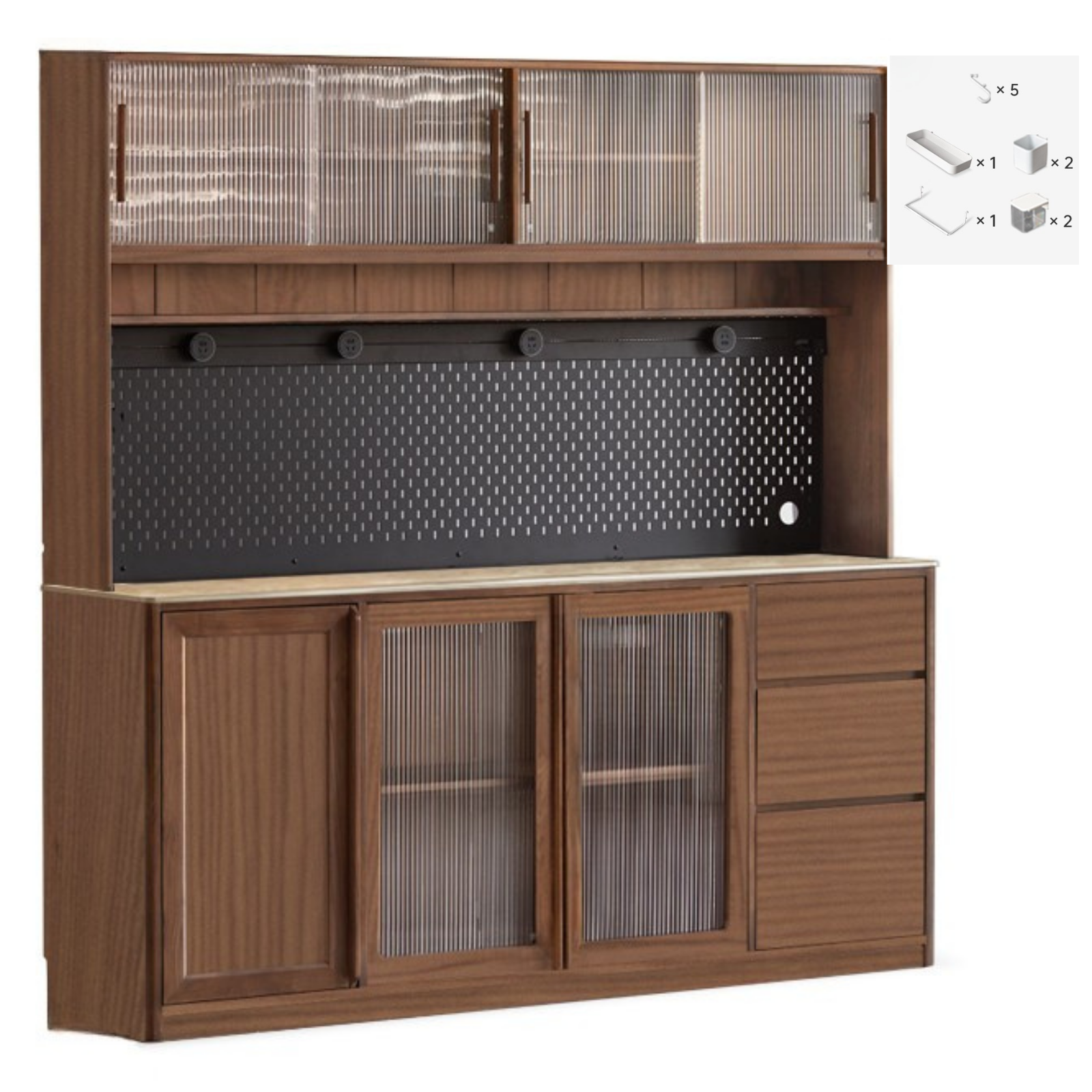 Sandalwood, Ash, White Ash Solid Wood Rock Board Modern Sideboard