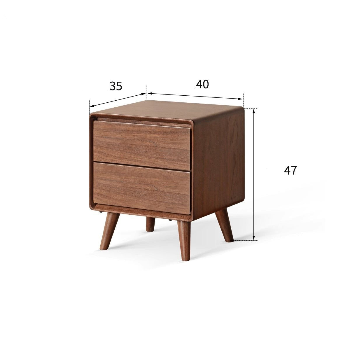 Black Walnut, Ash, Oak Solid Wood Classic Nightstand.