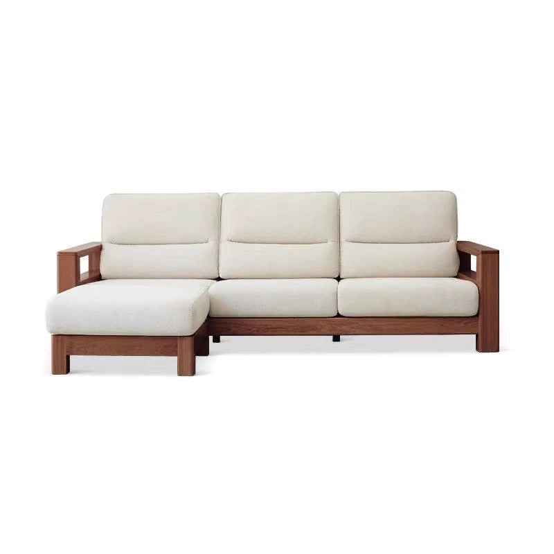 Ash Solid Wood Corner Sofa.