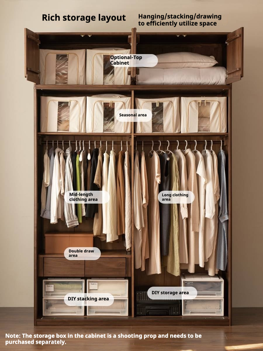 Black Walnut, Sandalwood Sliding Door Wardrobe.