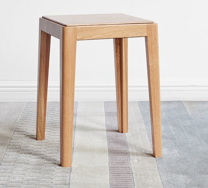 2pcs - Beech, Oak, Ash, Cherry Solid Wood, Solid RubberWood Foldable Nordic Square Stool
