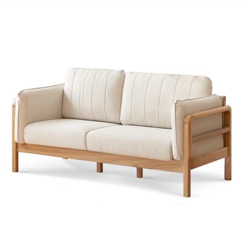 Oak, Beech Solid Wood Modern Simple Fabric Straight Sofa