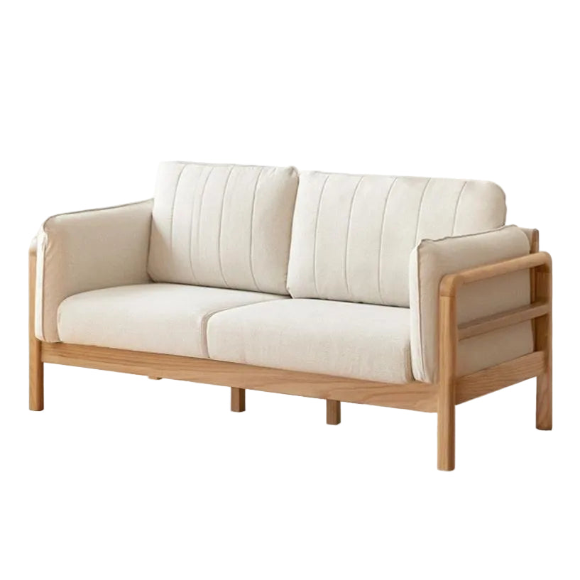 Oak Solid Wood Narrow Fabric Sofa