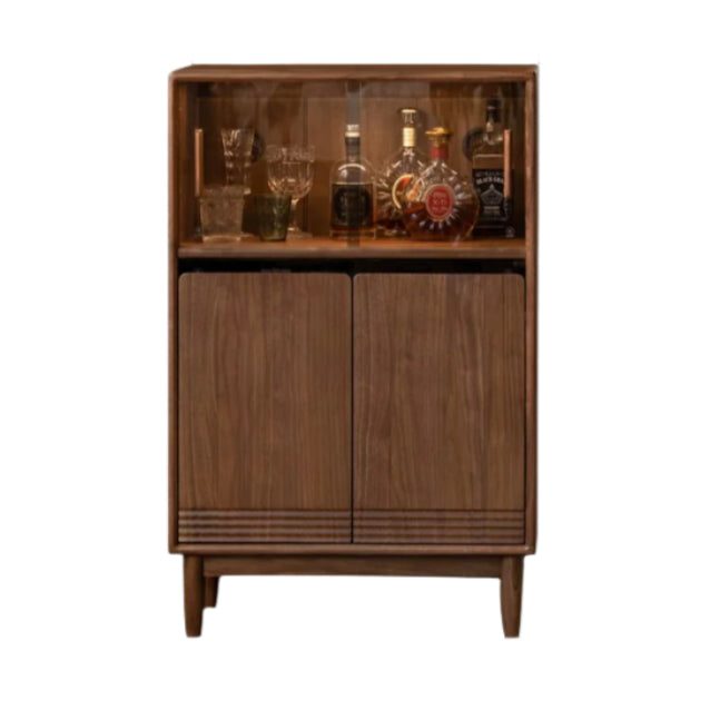 Black Walnut, Oak Solid Wood Modern Side Cabinet