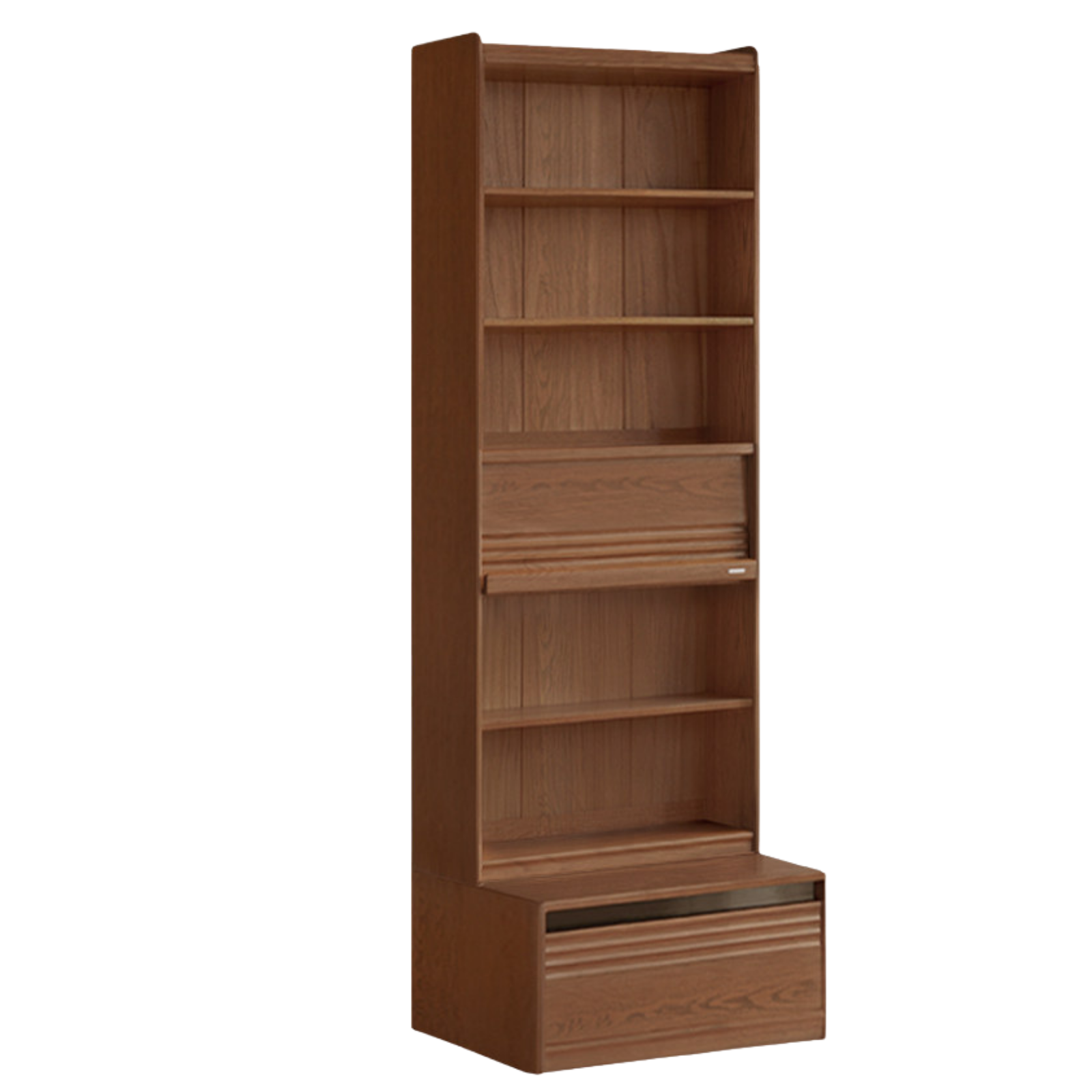 Black Walnut, Sandalwood, Oak, Ash Solid Wood Combination Bookcase with Floor Display and Luxury Storage