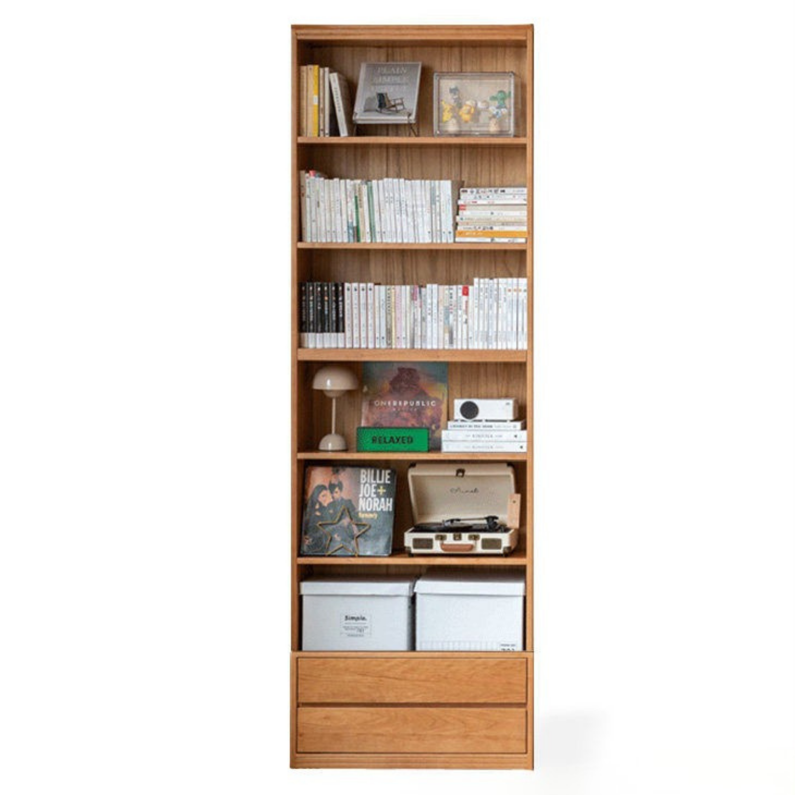Cherry Solid Wood Bookcase Combination Glass Cabinet