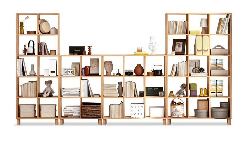 Beech, Oak Solid Wood Bookshelf Bookcase Free Combination