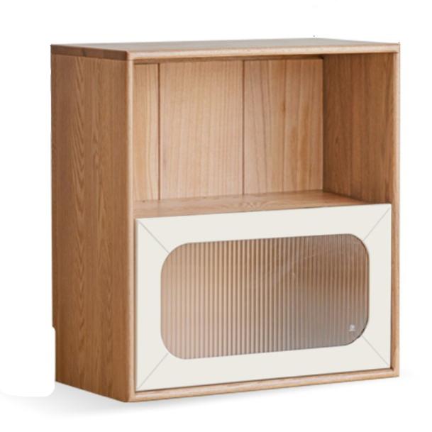 Oak, Beech Solid Wood Cream Style Module Combination Bookcase