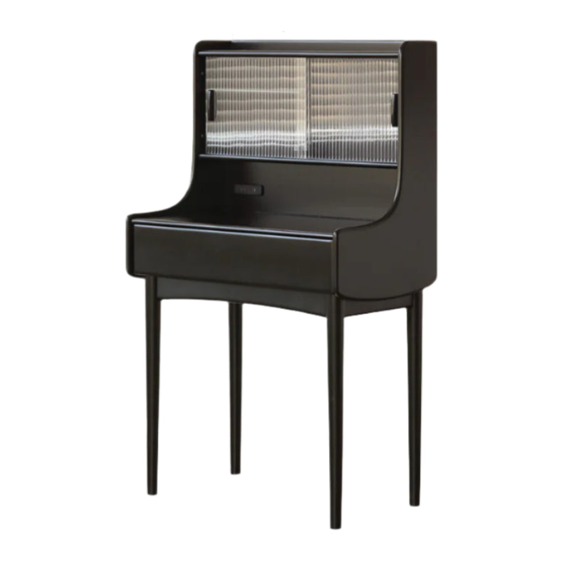 Solid Rubberwood Retro Multifunctional Dressing Table Storage Rack Integrated.