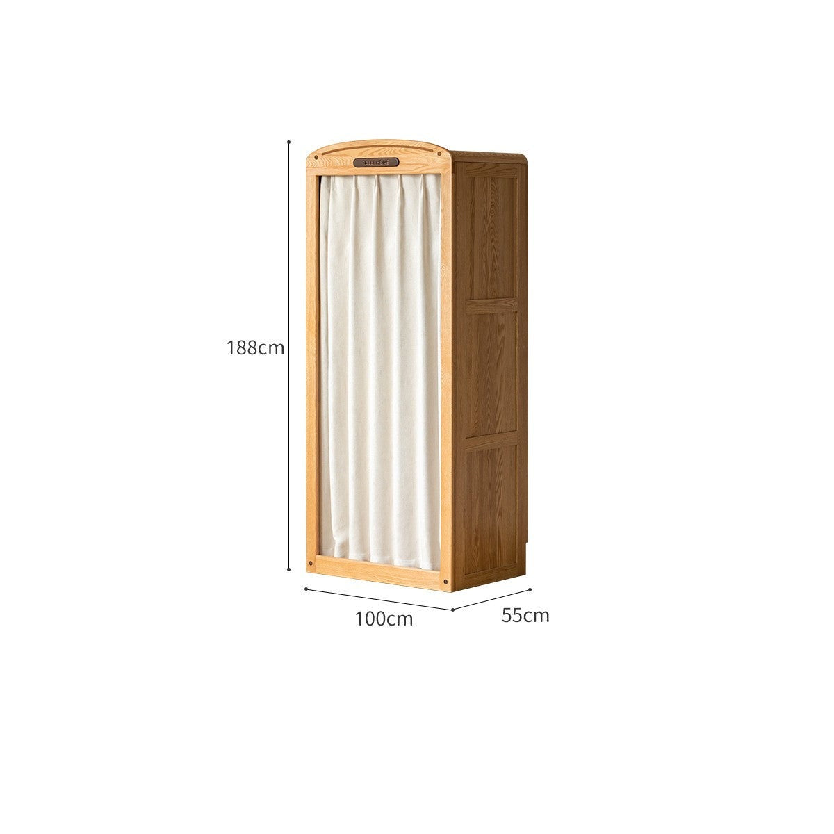 Oak Solid Wood, Solid Rubberwood Kids's Simple Wardrobe