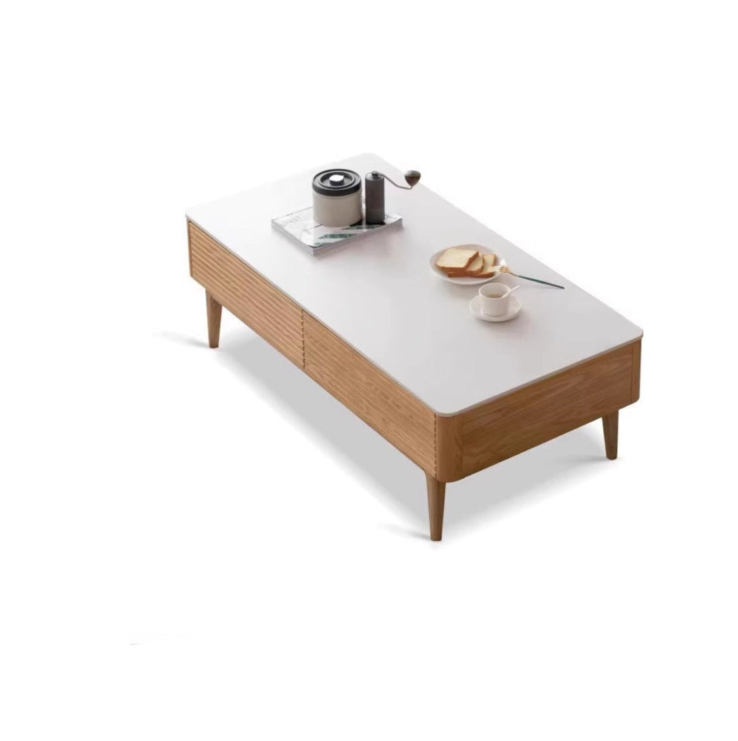 Ash solid wood slate coffee table "