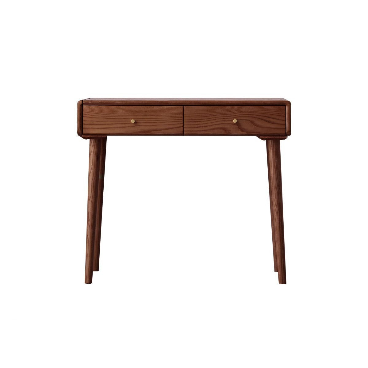 Ash Solid Wood Vanity Table with Mirror Shelf & Flip Cover.