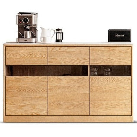 Oak Solid Wood Sideboard Modern Buffet Cabinet