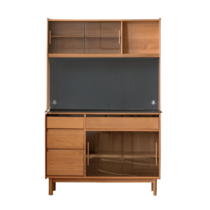 Cherry Solid Wood Rock Plate Storage Sideboard