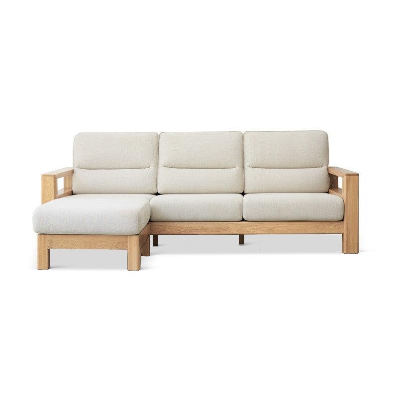 Ash, Black Walnut Solid Wood White Wax Fabric Sofa.