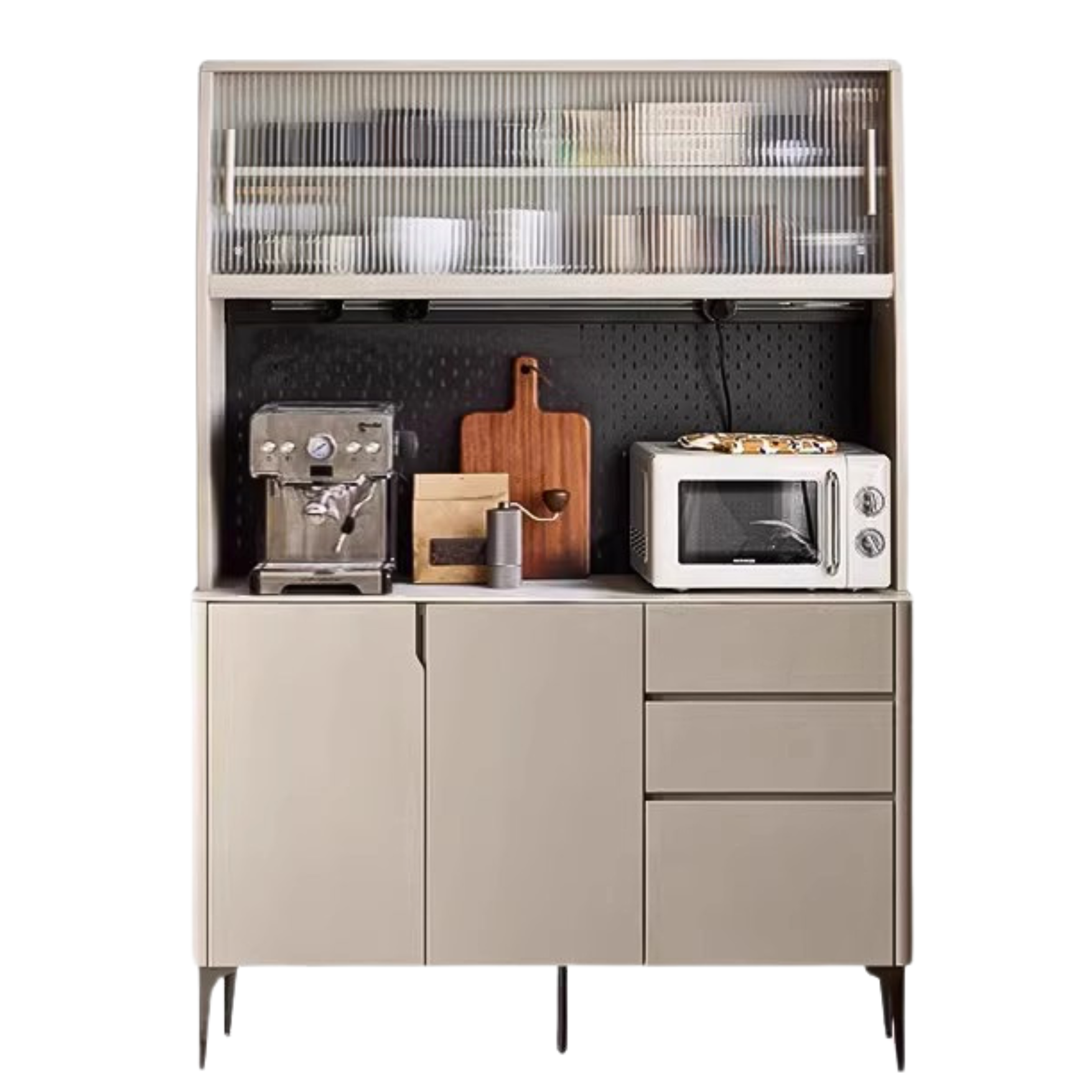 Poplar Solid Wood Light Luxury Dining Sideboard